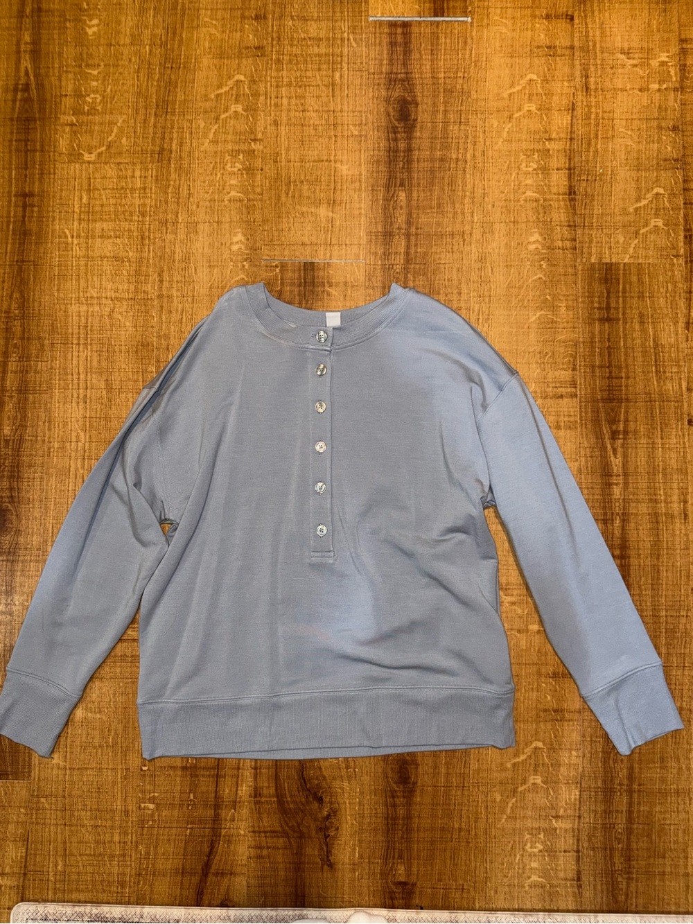 NWOT Athleta light Blue Henley Top